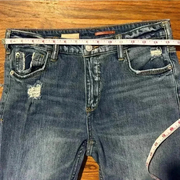 Pilcro Anthropologie Straight Leg Distressed‎ Jeans, Size 26 - Picture 6 of 13